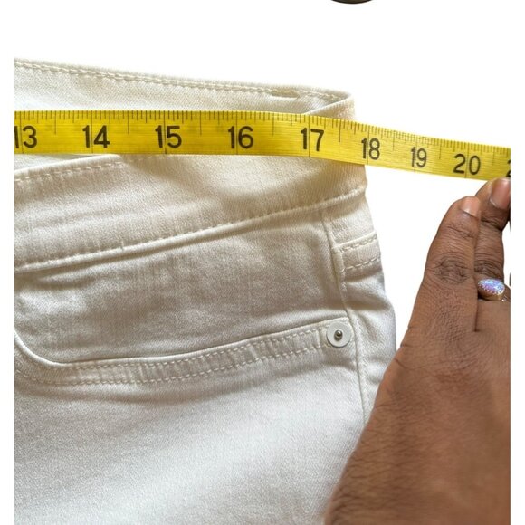 Lila Ryan Womens White Slim Fit Stretch Denim Jeans Preppy Coastal Work Office - Picture 5 of 7